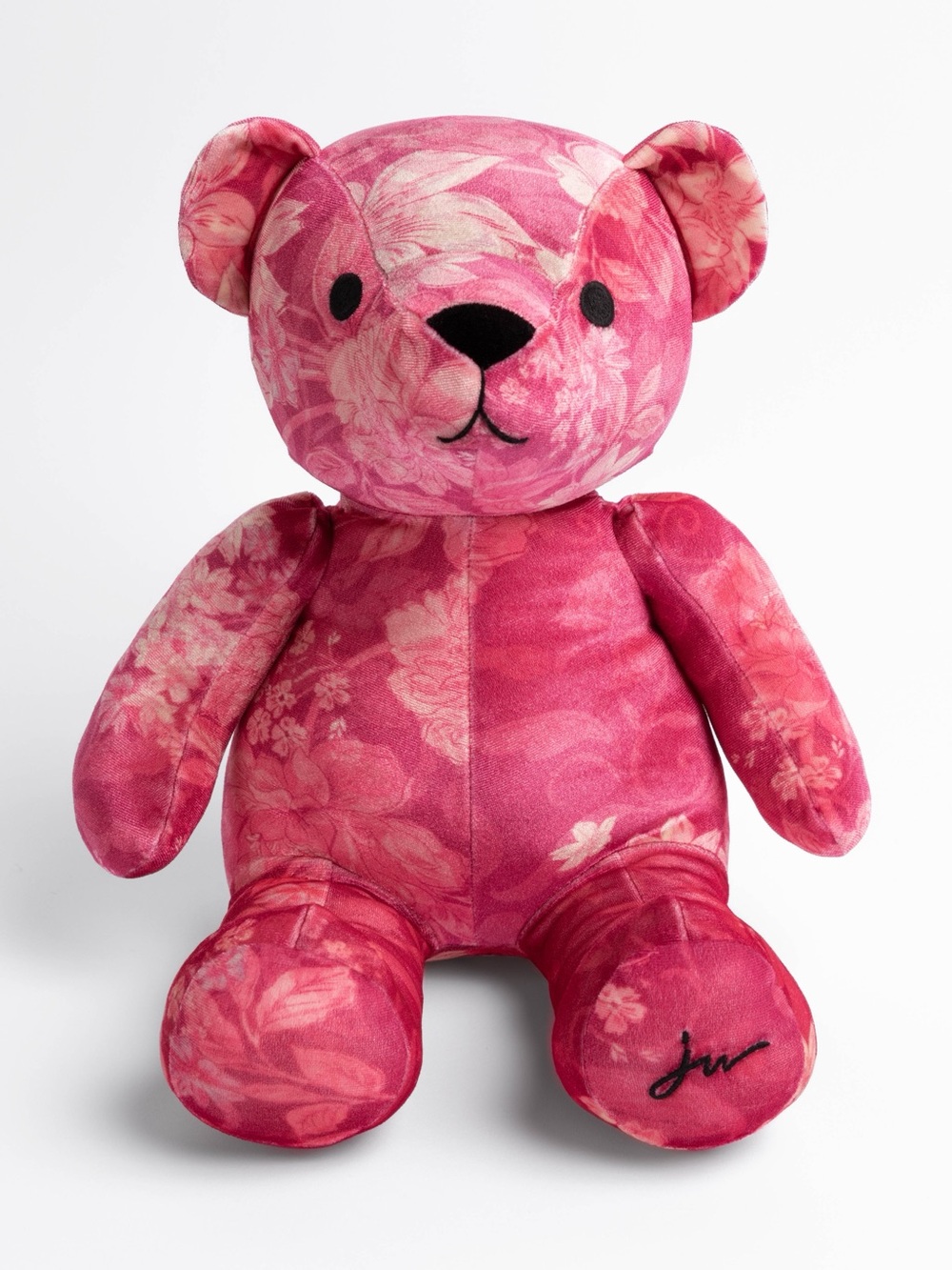 Johnny Was Pink Printed Velvet Bear